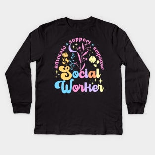 Social Worker T-Shirt - Cool and Cheering Social Work Month Kids Long Sleeve T-Shirt